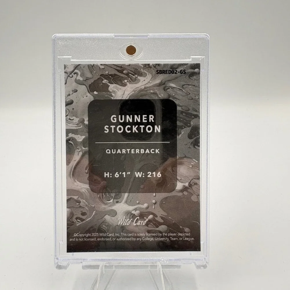 Gunner Stockton 2025 Wild Card Splat Red Serial Numbered 4/9 SBRED02-GS‎ QB